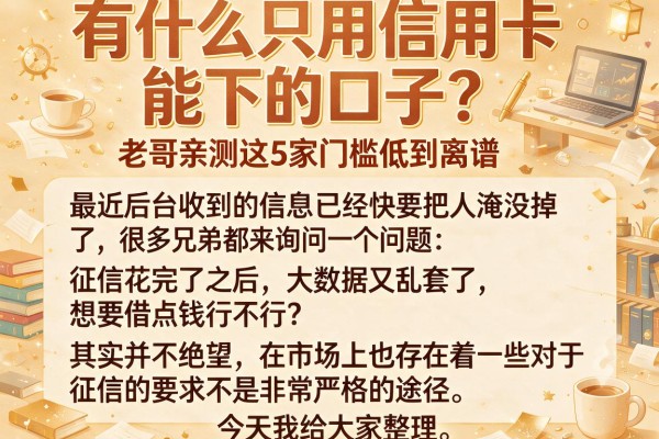 有什么只用信用卡能下的口子？老哥亲测这5家门槛低到离谱