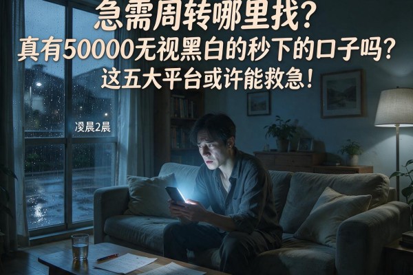 急需周转哪里找？真有50000无视黑白的秒下的口子吗？这五大平台或许能救急！