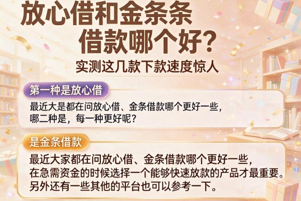 放心借和金条借款哪个好？实测这几款下款速度惊人