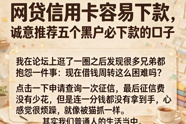网贷信用卡容易下款，诚意推荐五个黑户必下款的口子