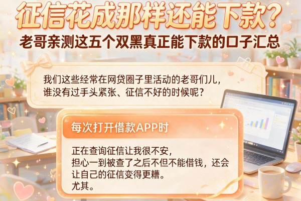 征信花成那样还能下款？老哥亲测这五个双黑真正能下款的口子汇总