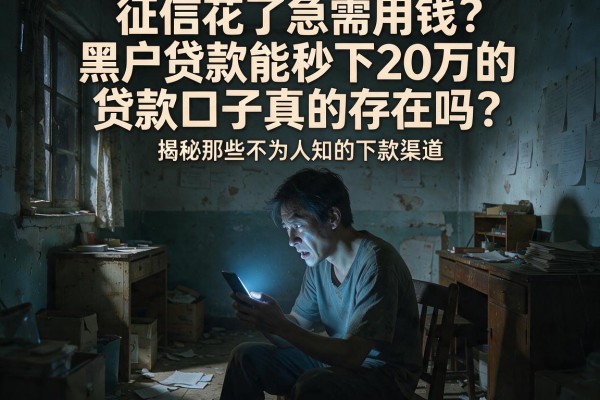 征信花了急需用钱？黑户贷款能秒下20万的贷款口子真的存在吗？揭秘那些不为人知的下款渠道
