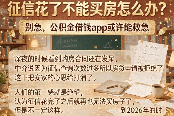 征信花了不能买房怎么办？别急，公积金借钱app或许能救急