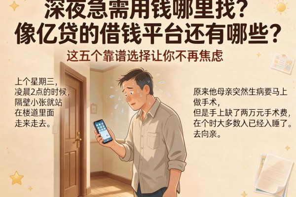 深夜急需用钱哪里找？像亿贷的借钱平台还有哪些？这五个靠谱选择让你不再焦虑