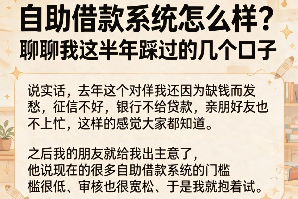 自助借款系统怎么样？聊聊我这半年踩过的几个口子