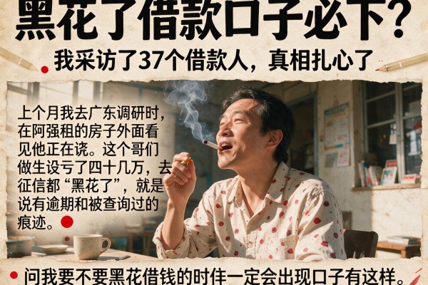 黑花了借款口子必下？我采访了37个借款人，真相扎心了