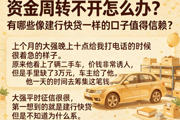 资金周转不开怎么办？有哪些像建行快贷一样的口子值得信赖？