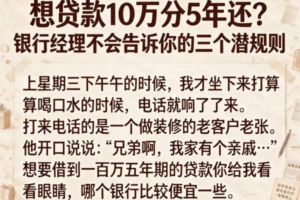 想贷款10万分5年还？银行经理不会告诉你的三个潜规则