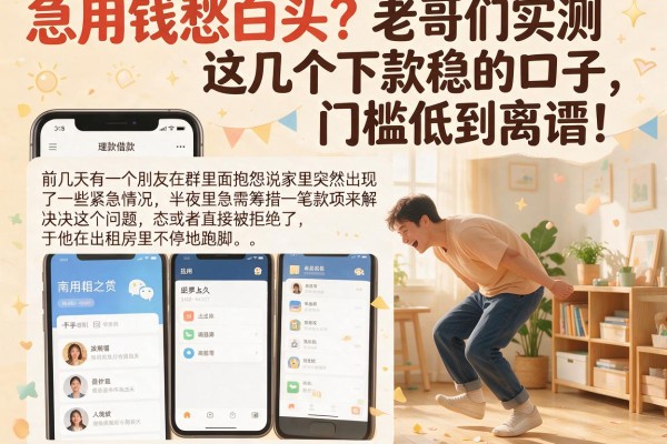 急用钱愁白头？老哥们实测这几个下款稳的口子，门槛低到离谱！