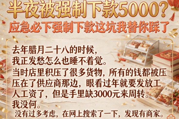 半夜被强制下款5000？应急必下强制下款这坑我替你踩了