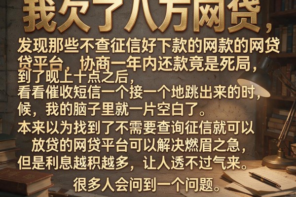 我欠了八万网贷，发现那些不查征信好下款的网贷平台，协商一年内还款竟是死局