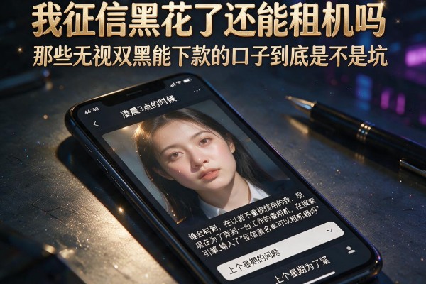 我征信黑花了还能租机吗，那些无视双黑能下款的口子到底是不是坑