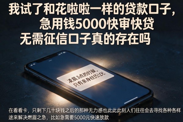 我试了和花啦啦一样的贷款口子，急用钱5000快审快贷无需征信口子真的存在吗