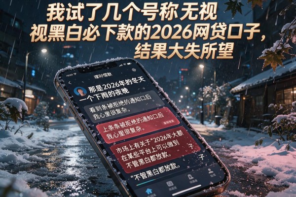 我试了几个号称无视黑白必下款的2026网贷口子，结果大失所望