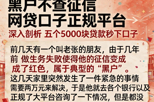 黑户不查征信网贷口子正规平台,深入剖析五个5000块贷款秒下口子