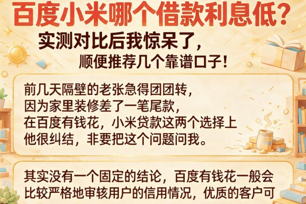 百度小米哪个借款利息低？实测对比后我惊呆了，顺便推荐几个靠谱口子！