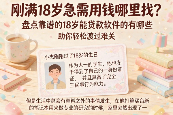 刚满18岁急需用钱哪里找？盘点靠谱的18岁能贷款软件的有哪些，助你轻松渡过难关