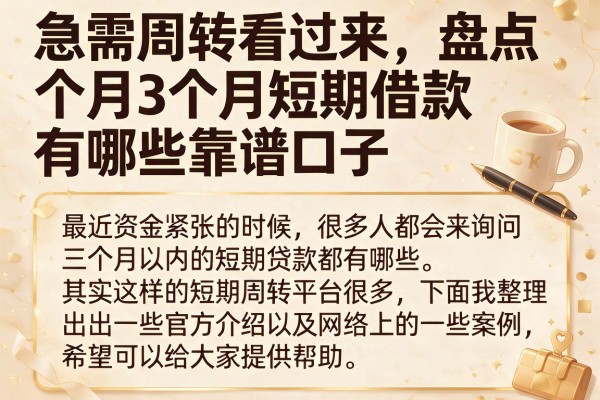 急需周转看过来，盘点3个月短期借款有哪些靠谱口子