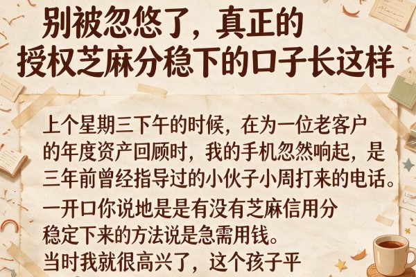 别被忽悠了，真正的授权芝麻分稳下的口子长这样