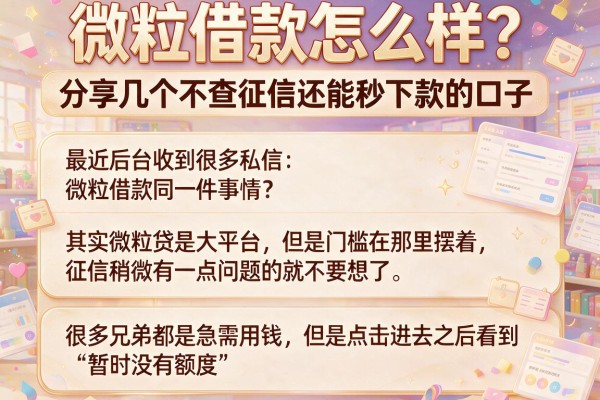微粒借款怎么样？分享几个不查征信还能秒下款的口子