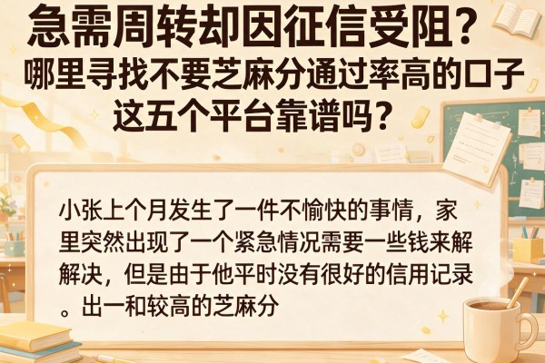 急需周转却因征信受阻？哪里寻找不要芝麻分通过率高的口子，这五个平台靠谱吗？
