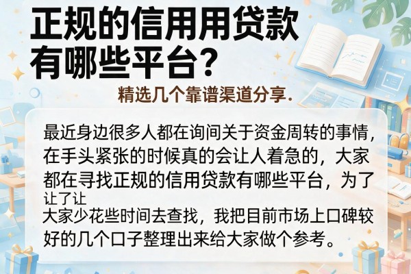 正规的信用贷款有哪些平台?精选几个靠谱渠道分享