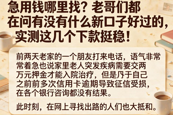 急用钱哪里找？老哥们都在问有没有什么新口子好过的，实测这几个下款挺稳！
