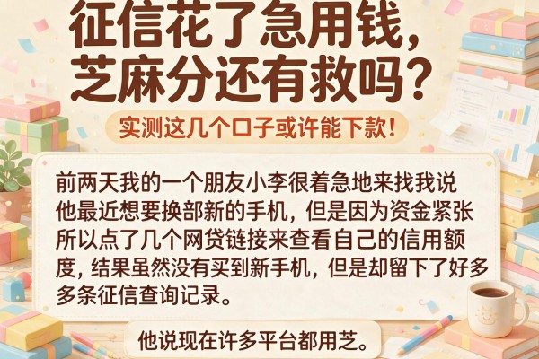 征信花了急用钱,芝麻分还有救吗?实测这几个口子或许能下款!