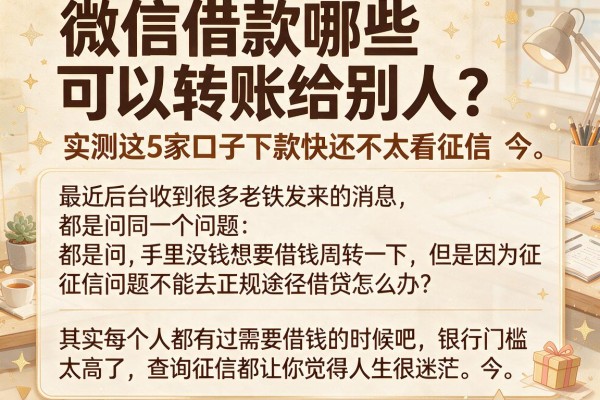 微信借款哪些可以转账给别人？实测这5家口子下款快还不太看征信