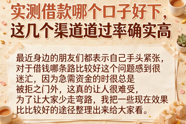 实测借款哪个口子好下，这几个渠道通过率确实高