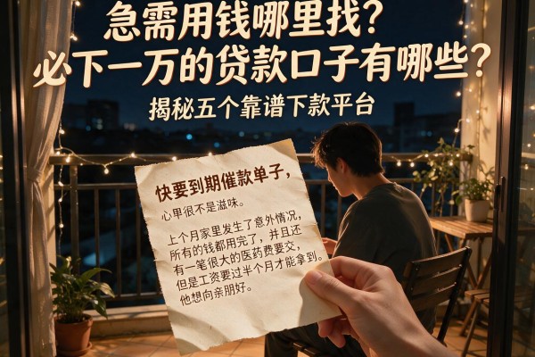 急需用钱哪里找？必下一万的贷款口子有哪些？揭秘五个靠谱下款平台