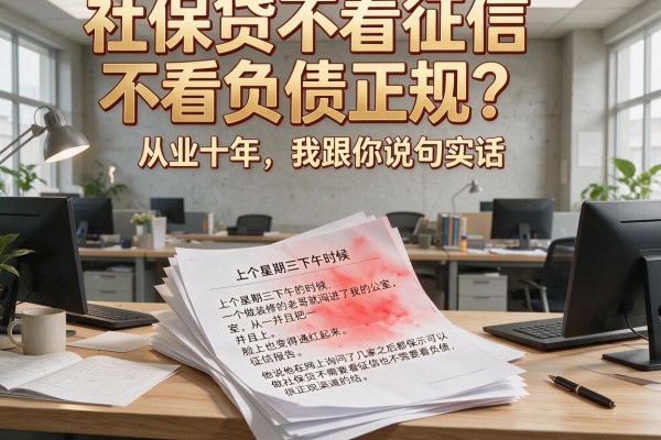 社保贷不看征信不看负债正规？从业十年，我跟你说句实话
