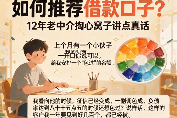 如何推荐借款口子？12年老中介掏心窝子讲点真话