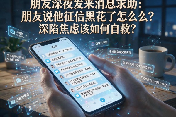 朋友深夜发来消息求助：朋友说他征信黑花了怎么办？深陷焦虑该如何自救？
