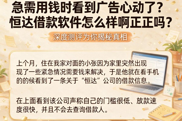 急需用钱时看到广告心动了？恒达借款软件怎么样啊正规吗？深度测评为你揭秘真相