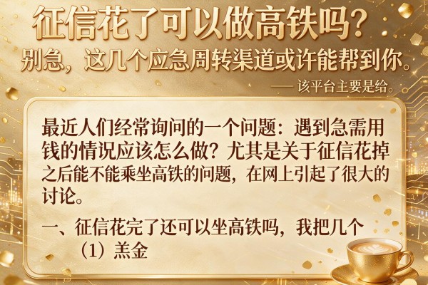 征信花了可以做高铁吗？别急，这几个应急周转渠道或许能帮到你