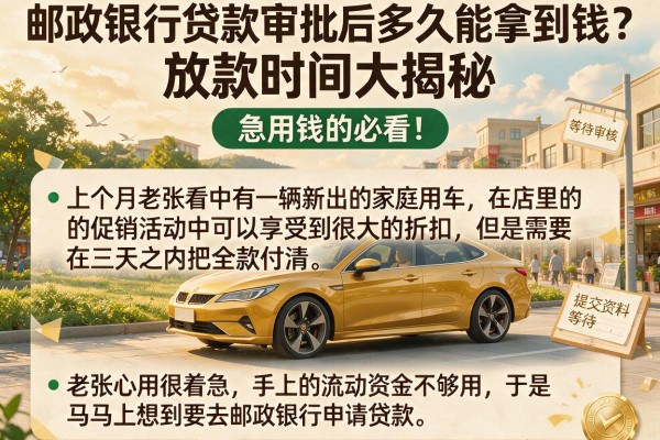 邮政银行贷款审批后多久能拿到钱？放款时间大揭秘，急用钱的必看！