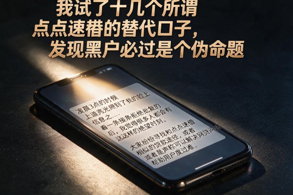 我试了十几个所谓点点速借的替代口子，发现黑户必过是个伪命题