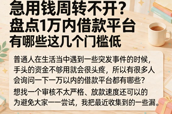 急用钱周转不开？盘点1万内借款平台有哪些这几个门槛低