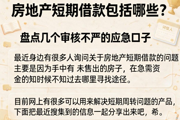 房地产短期借款包括哪些？盘点几个审核不严的应急口子