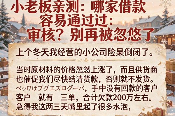小老板亲测:哪家借款容易通过审核?别再被忽悠了
