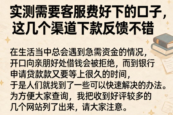 实测需要客服费好下的口子，这几个渠道下款反馈不错