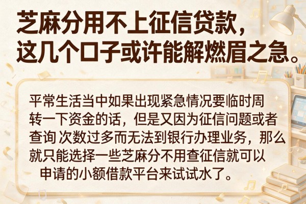 芝麻分用不上征信贷款，这几个口子或许能解燃眉之急