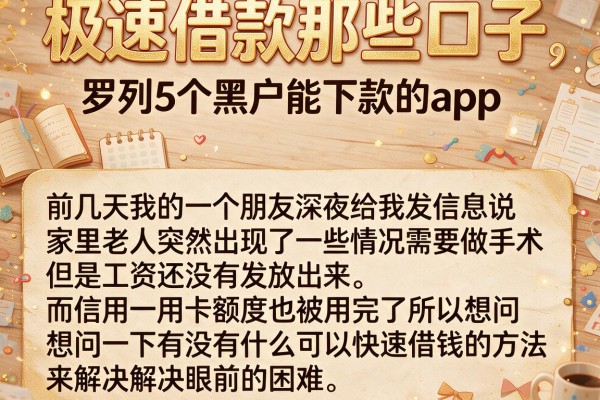 极速借款那些口子，罗列5个黑户能下款的app