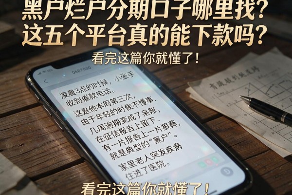 黑户烂户分期口子哪里找？这五个平台真的能下款吗？看完这篇你就懂了！