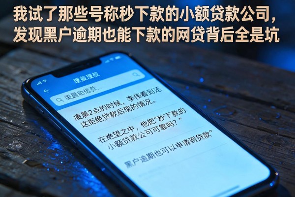 我试了那些号称秒下款的小额贷款公司，发现黑户逾期也能下款的网贷背后全是坑