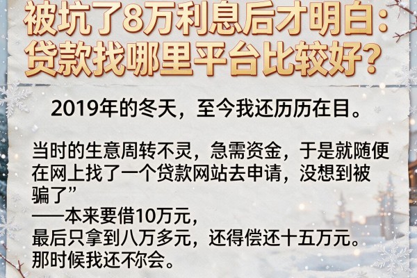 被坑了8万利息后才明白：贷款找哪里平台比较好？