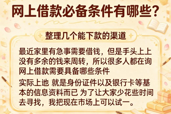 网上借款必备条件有哪些？整理几个能下款的渠道