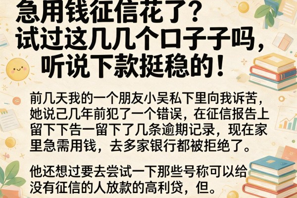 急用钱征信花了？试过这几个口子吗，听说下款挺稳的！