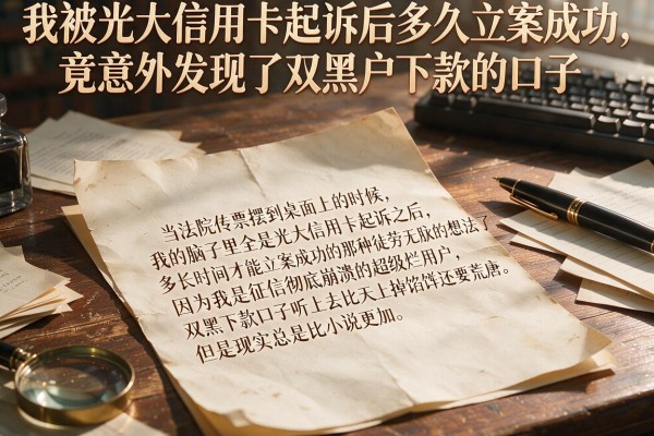 我被光大信用卡起诉后多久立案成功，竟意外发现了双黑户下款的口子